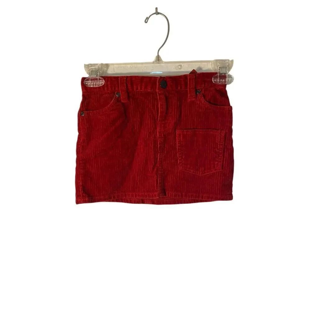 Ralph Lauren toddler girls corduroy red snap back pocket skirt 6
